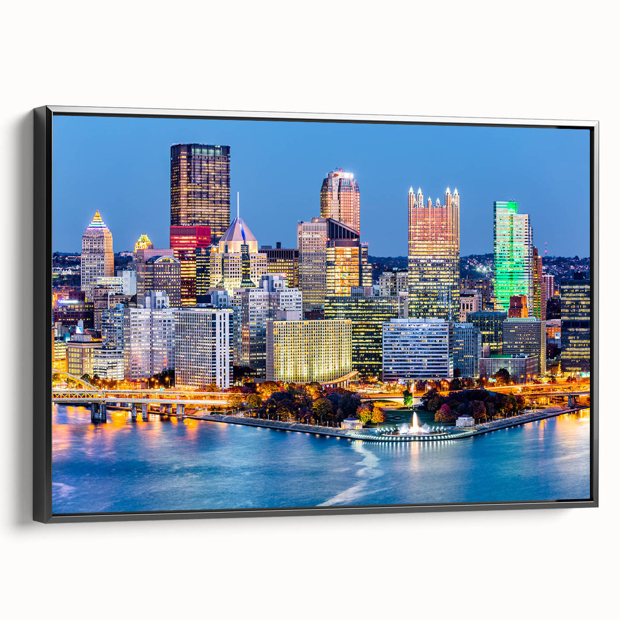 Black and white vintage poster art depicting a serene landscape, ideal for bedroom wall decor.