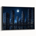Black and white vintage poster art of a serene landscape, printed on framed canvas, suitable for bedroom decor.