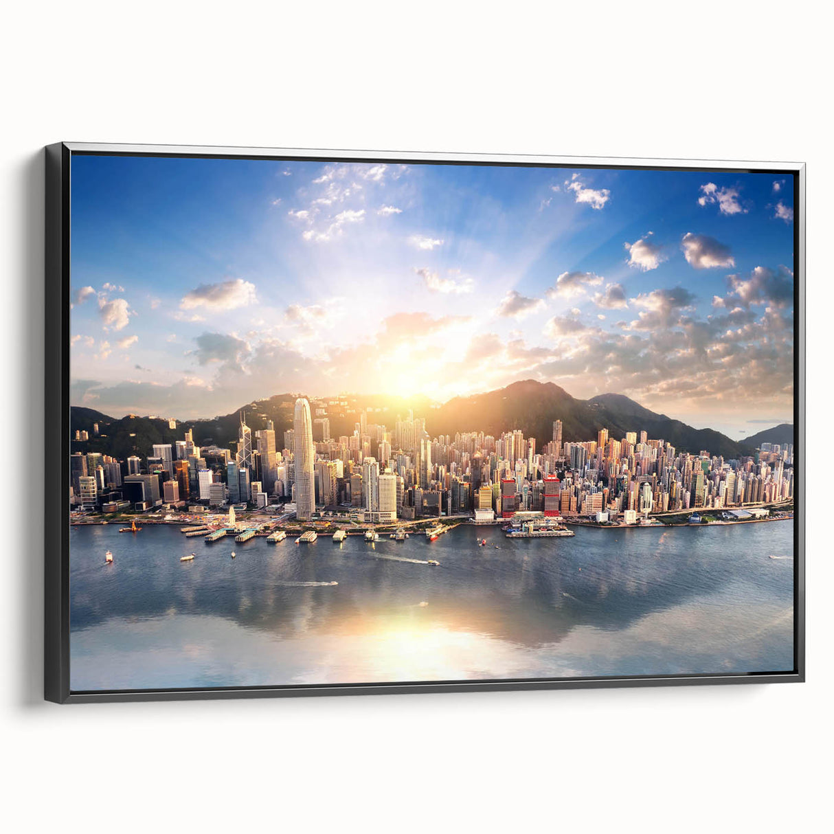 Black and white vintage poster art of a serene landscape, printed on canvas, suitable for bedroom wall decor.