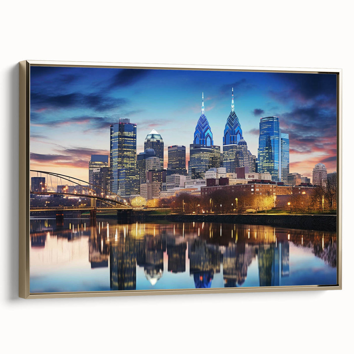 Vintage poster art depicting a serene landscape, rendered in black tones on a framed canvas, suitable for bedroom decor.