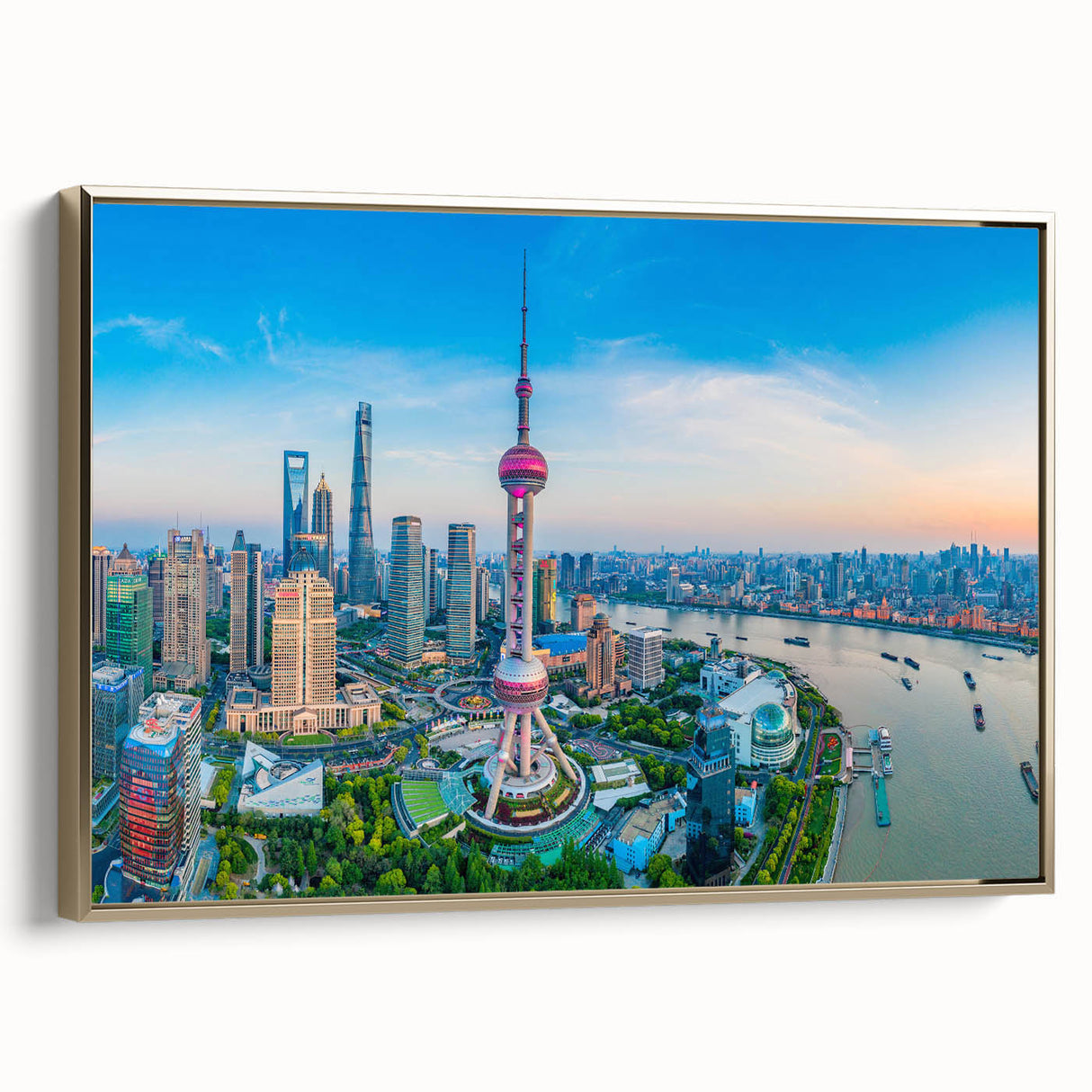 Landscape painting featuring muted earth tones on a rolled canvas, ideal for bedroom wall decor.