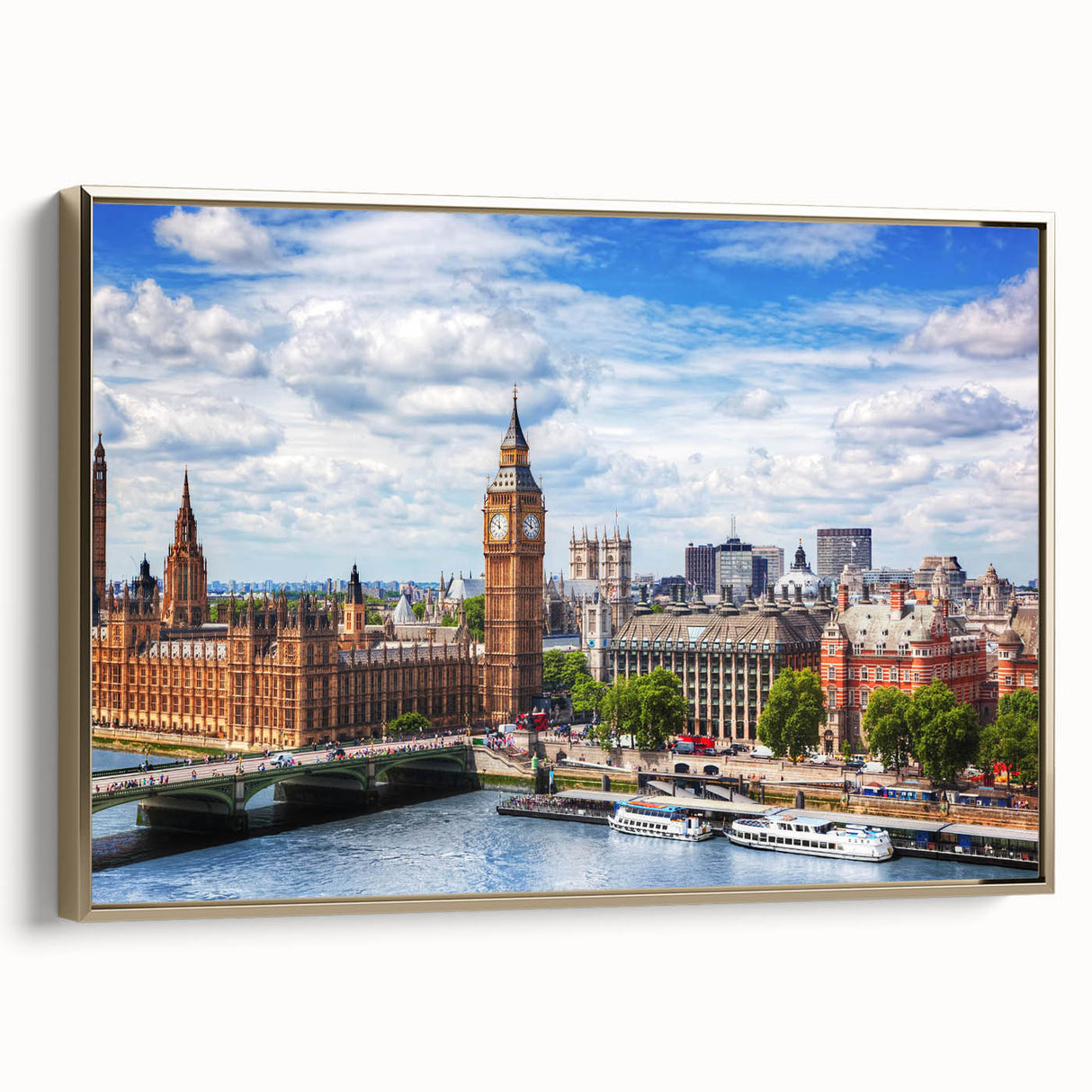 Landscape painting of a tranquil forest in muted green and black tones on a framed poster, ideal for bedroom wall decor.