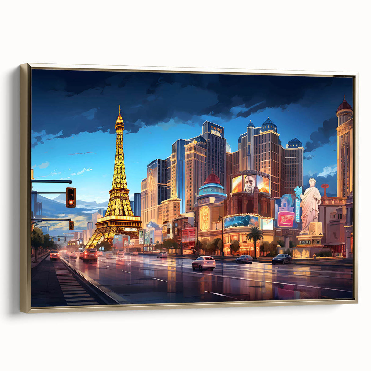 Landscape painting of a serene lake, in muted black and vintage poster style on canvas, ideal for bedroom wall art.