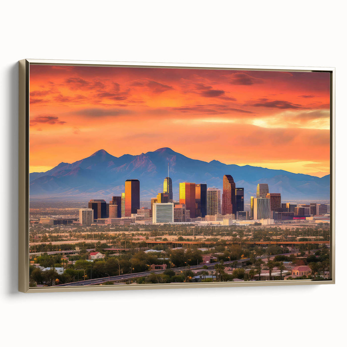 Landscape painting of a serene lake scene in muted blues and grays, framed poster, ideal for bedroom wall art.