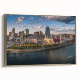 Landscape painting of a serene lake at dusk, in muted black and gray tones, on a framed canvas, ideal for bedroom wall art.