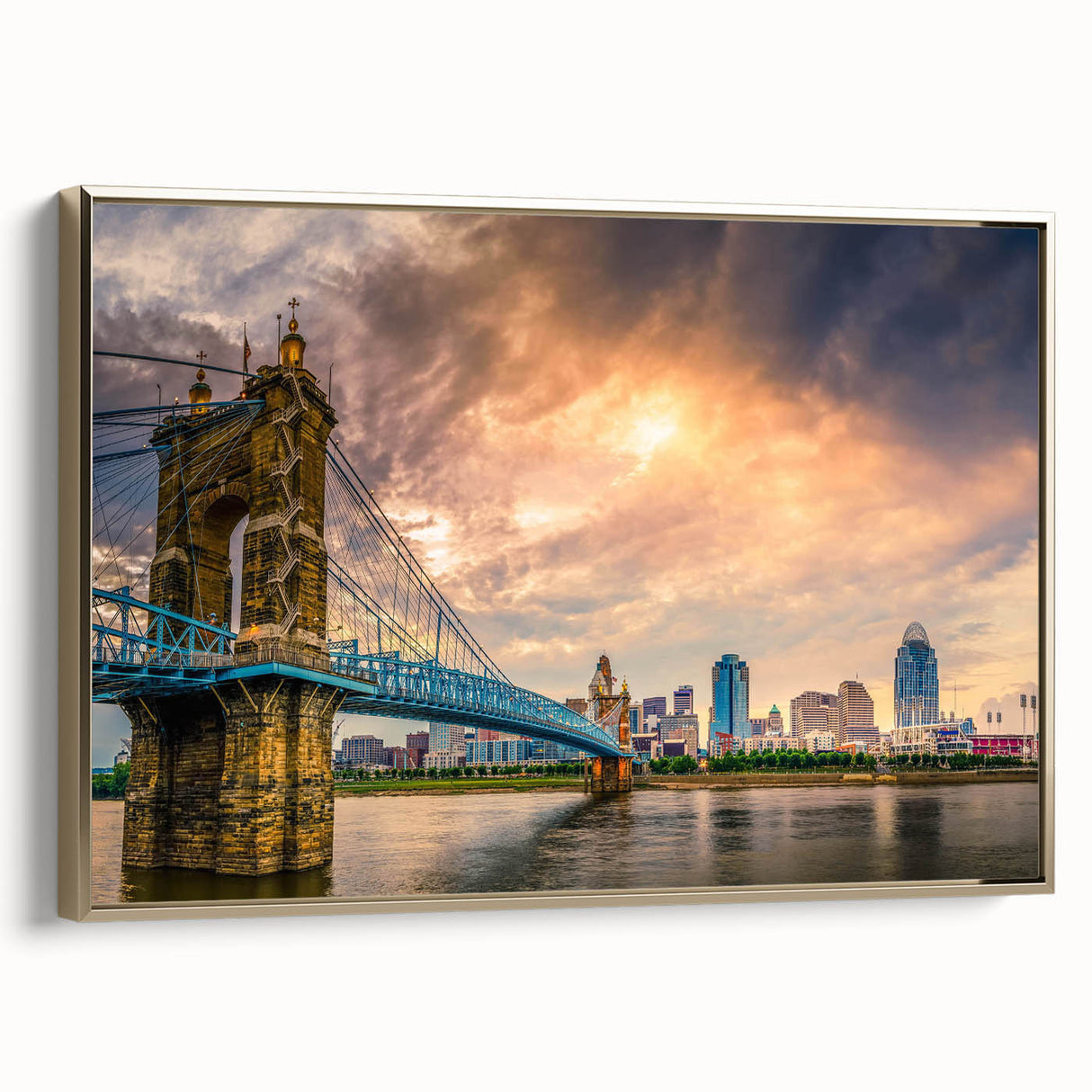 Landscape painting of a serene lake scene in muted black and gray tones on a framed poster, ideal for bedroom wall art.