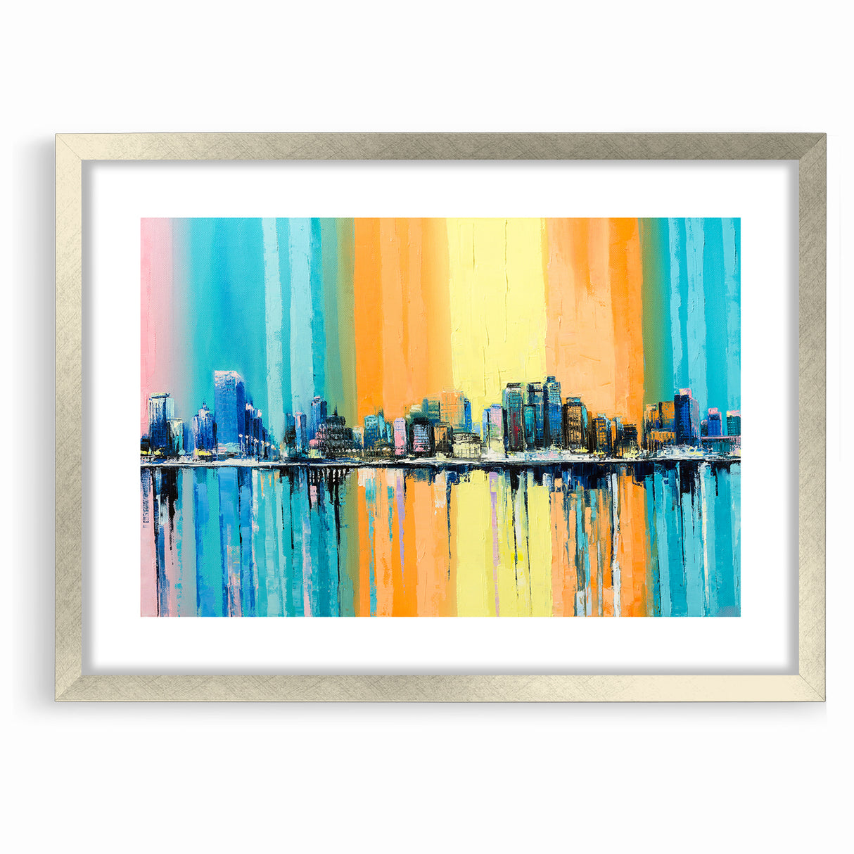 Large Abstract Architecture Canvas Print - Modern Urban Skyline Art