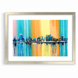 Large Abstract Architecture Canvas Print - Modern Urban Skyline Art