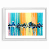 Large Abstract Architecture Canvas Print - Modern Urban Skyline Art