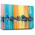 Large Abstract Architecture Canvas Print - Modern Urban Skyline Art