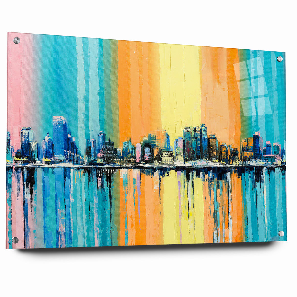 Large Abstract Architecture Canvas Print - Modern Urban Skyline Art