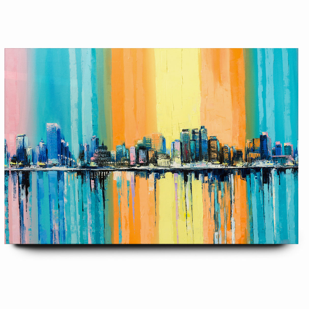 Large Abstract Architecture Canvas Print - Modern Urban Skyline Art