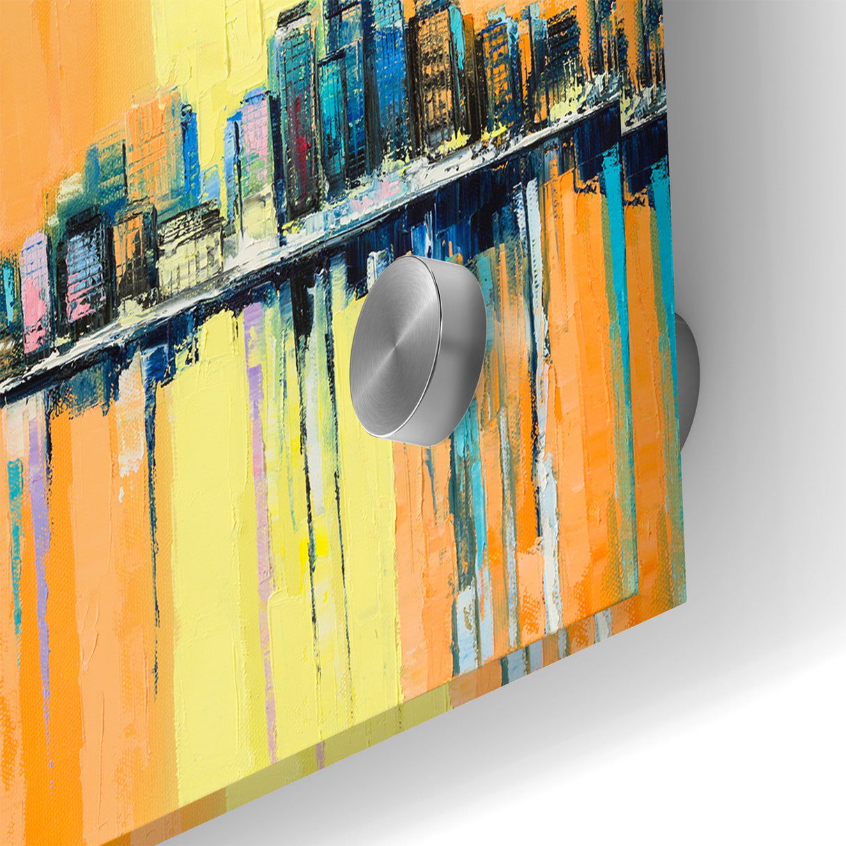 Large Abstract Architecture Canvas Print - Modern Urban Skyline Art
