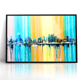 Large Abstract Architecture Canvas Print - Modern Urban Skyline Art