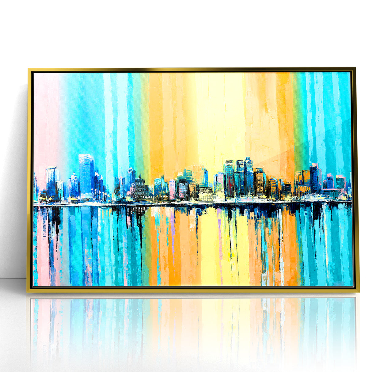 Large Abstract Architecture Canvas Print - Modern Urban Skyline Art