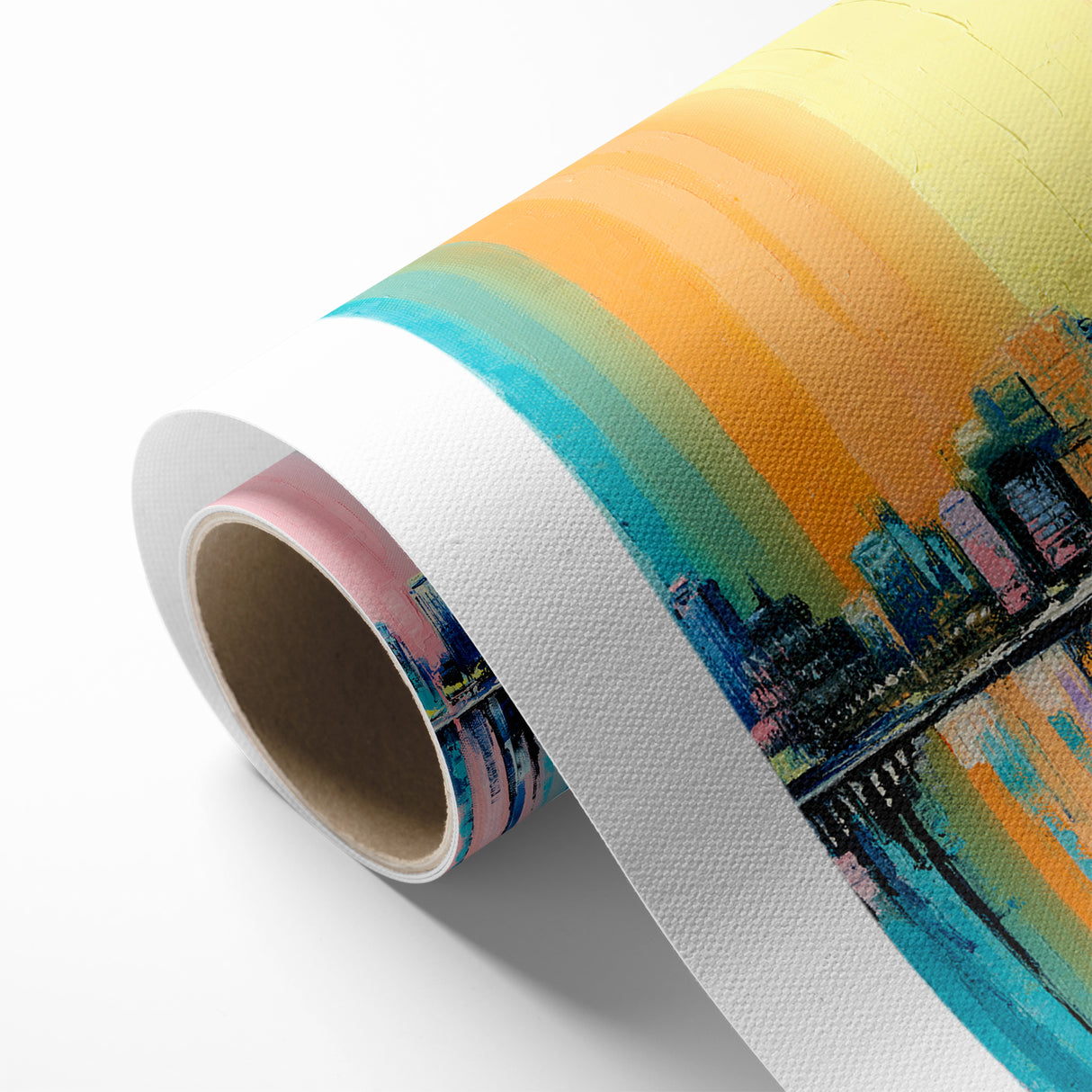 Large Abstract Architecture Canvas Print - Modern Urban Skyline Art
