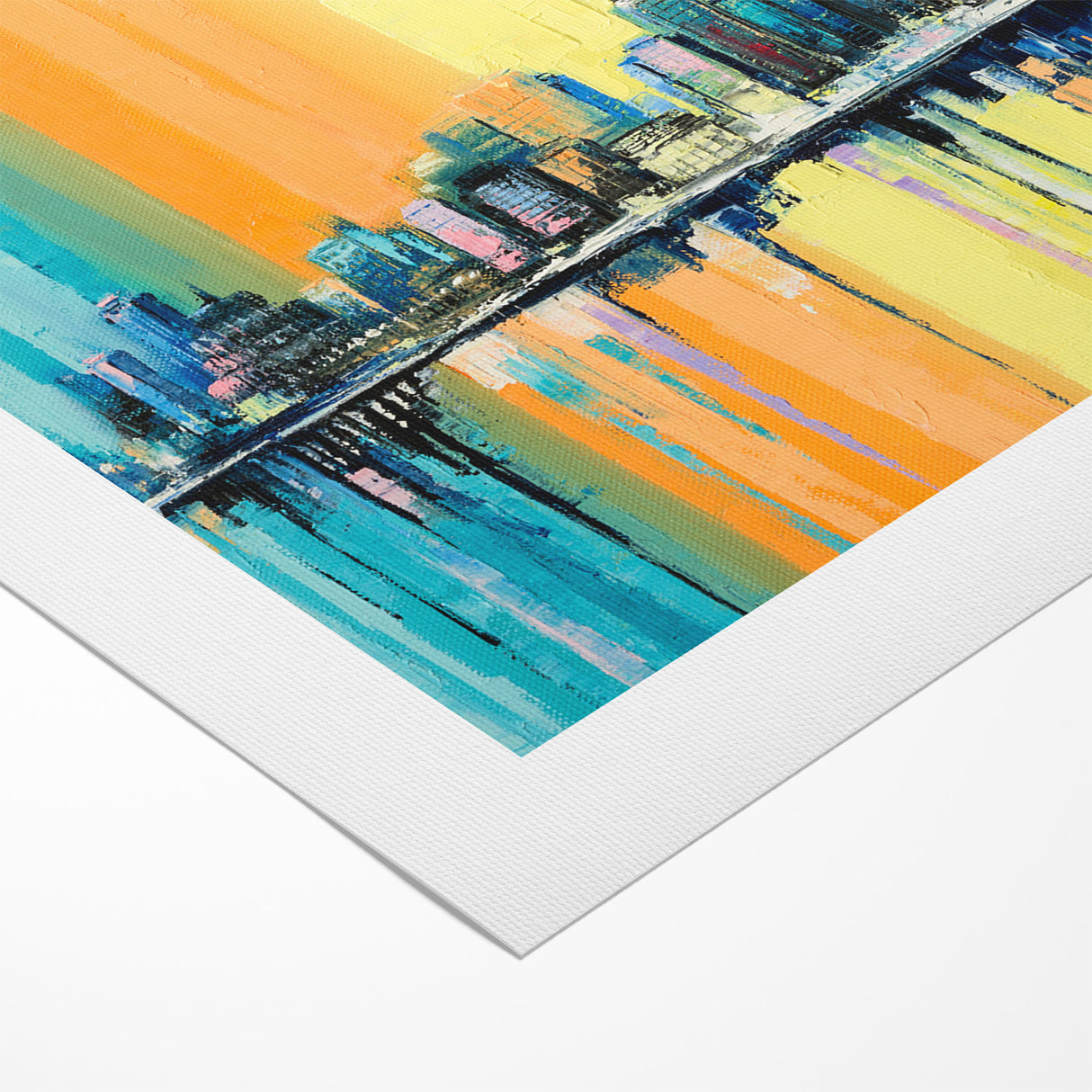 Large Abstract Architecture Canvas Print - Modern Urban Skyline Art