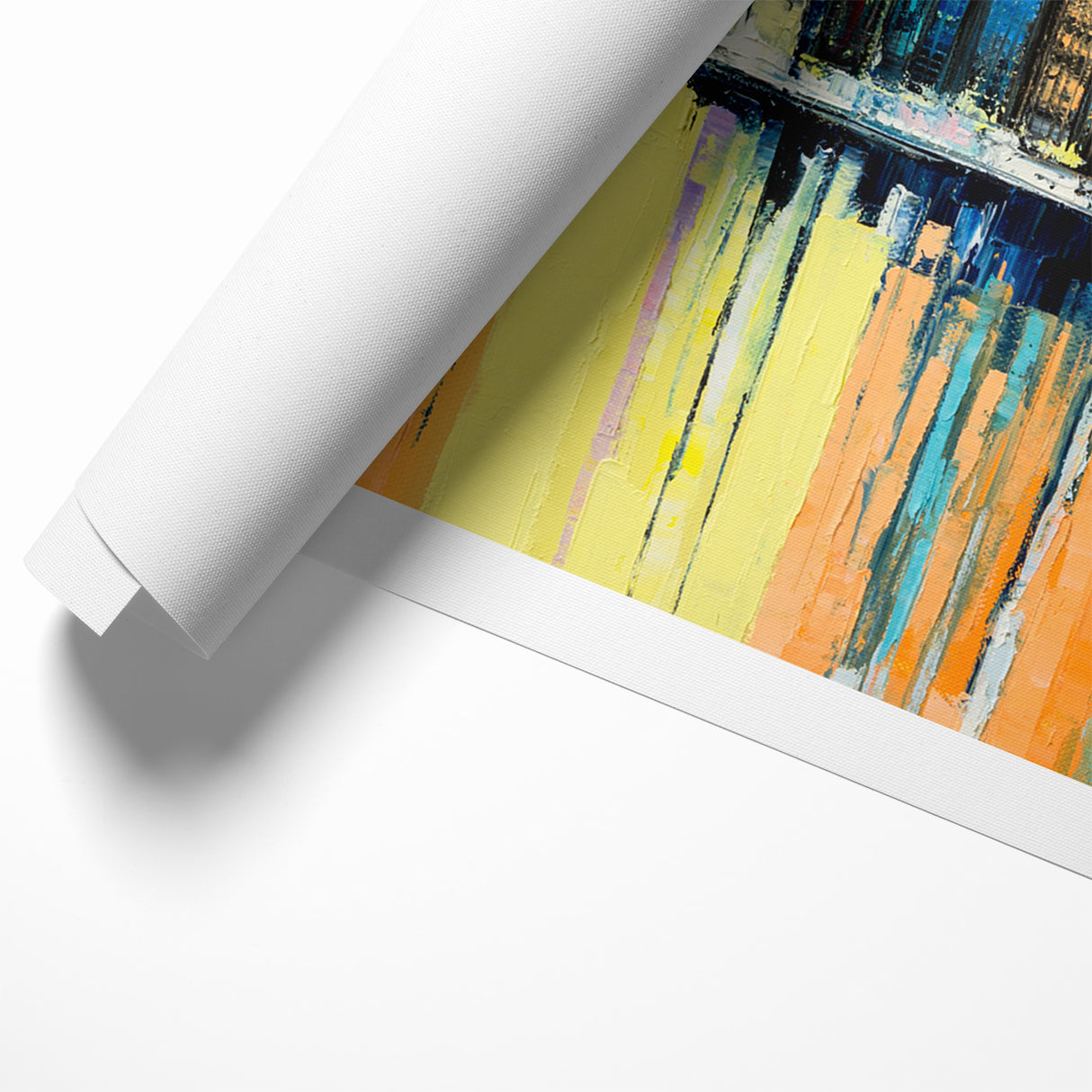 Large Abstract Architecture Canvas Print - Modern Urban Skyline Art