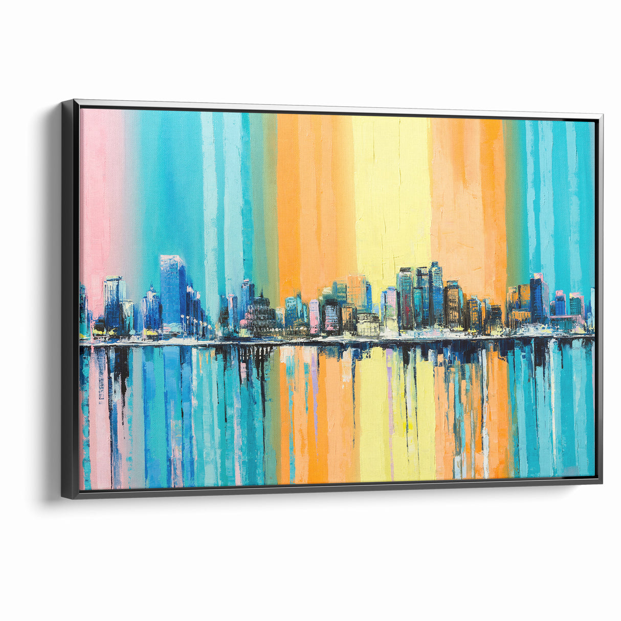 Large Abstract Architecture Canvas Print - Modern Urban Skyline Art