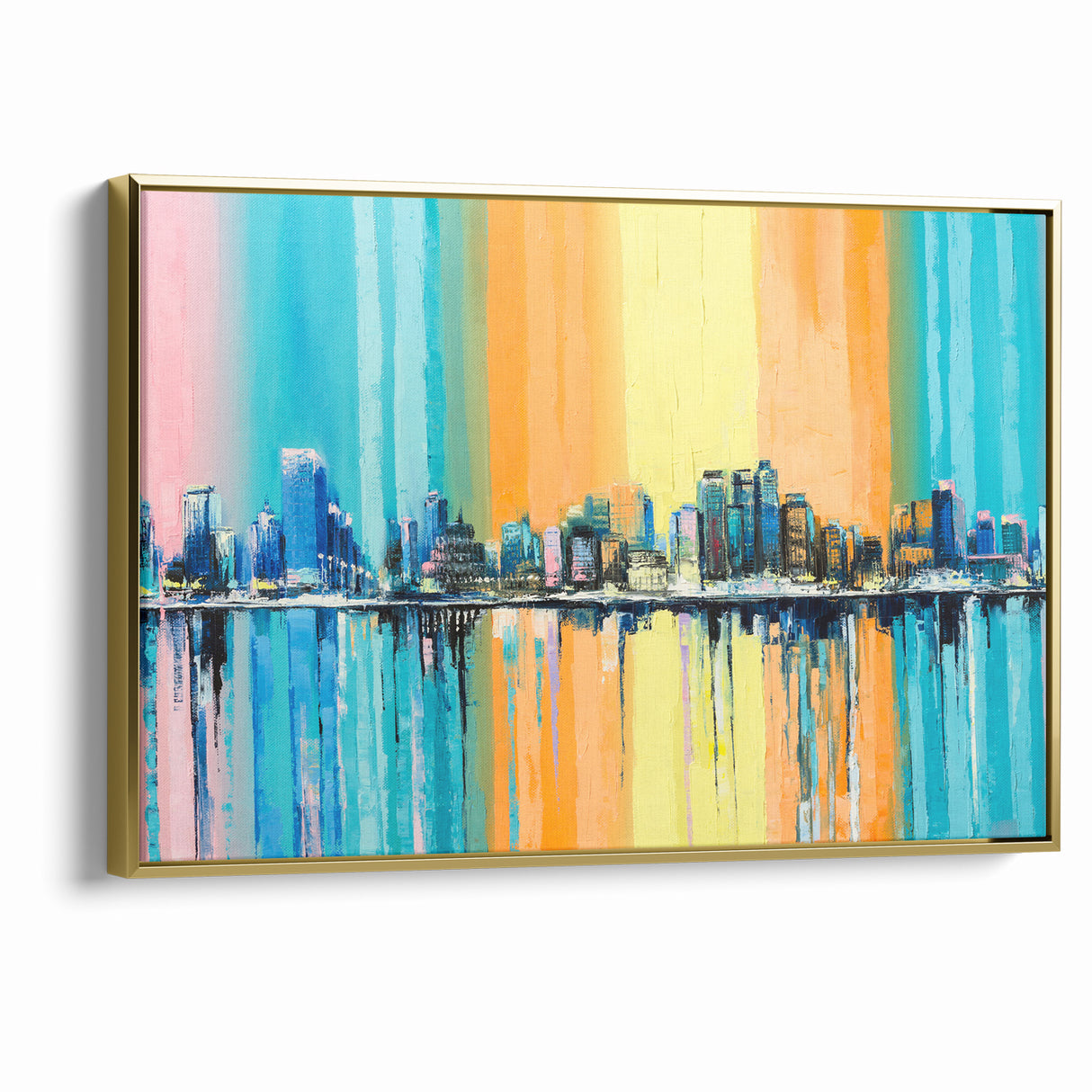 Large Abstract Architecture Canvas Print - Modern Urban Skyline Art