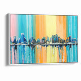 Large Abstract Architecture Canvas Print - Modern Urban Skyline Art