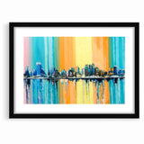 Large Abstract Architecture Canvas Print - Modern Urban Skyline Art
