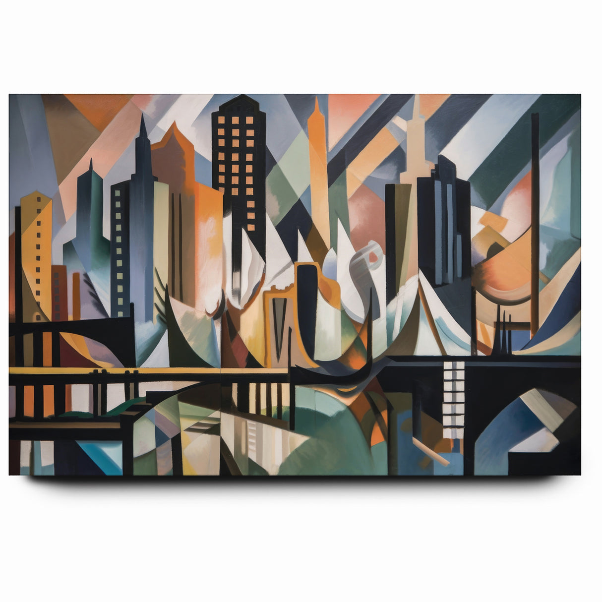 Large Abstract Architecture Canvas Print | Geometric Urban Art