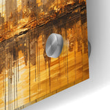 Golden Abstract Cityscape Art - Modern Architectural Wall Print