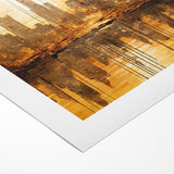 Golden Abstract Cityscape Art - Modern Architectural Wall Print