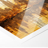 Golden Abstract Cityscape Art - Modern Architectural Wall Print