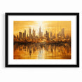 Golden Abstract Cityscape Art - Modern Architectural Wall Print