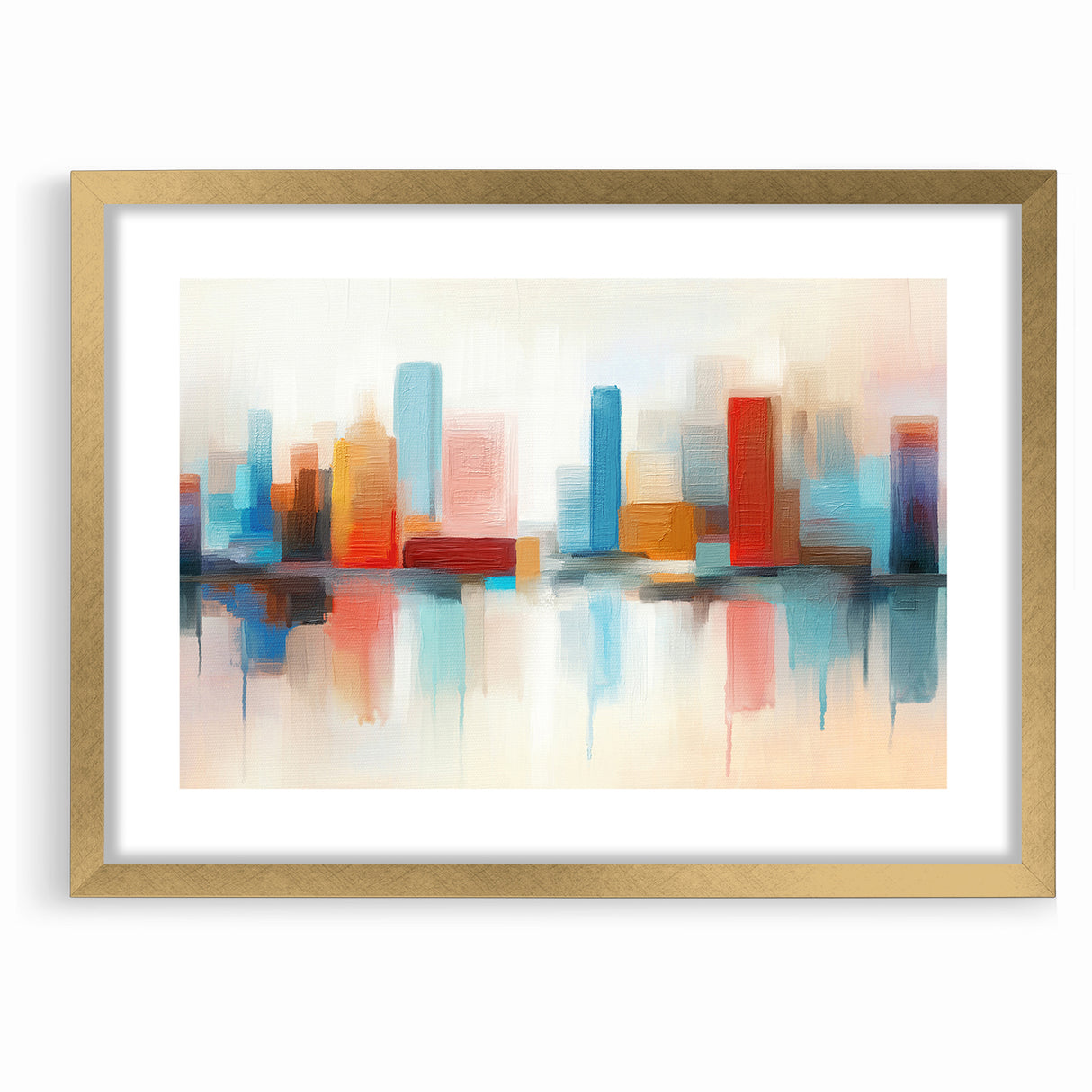 Colorful Abstract Cityscape Art - Modern Architectural Wall Print