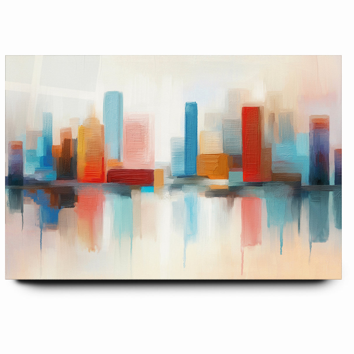 Colorful Abstract Cityscape Art - Modern Architectural Wall Print