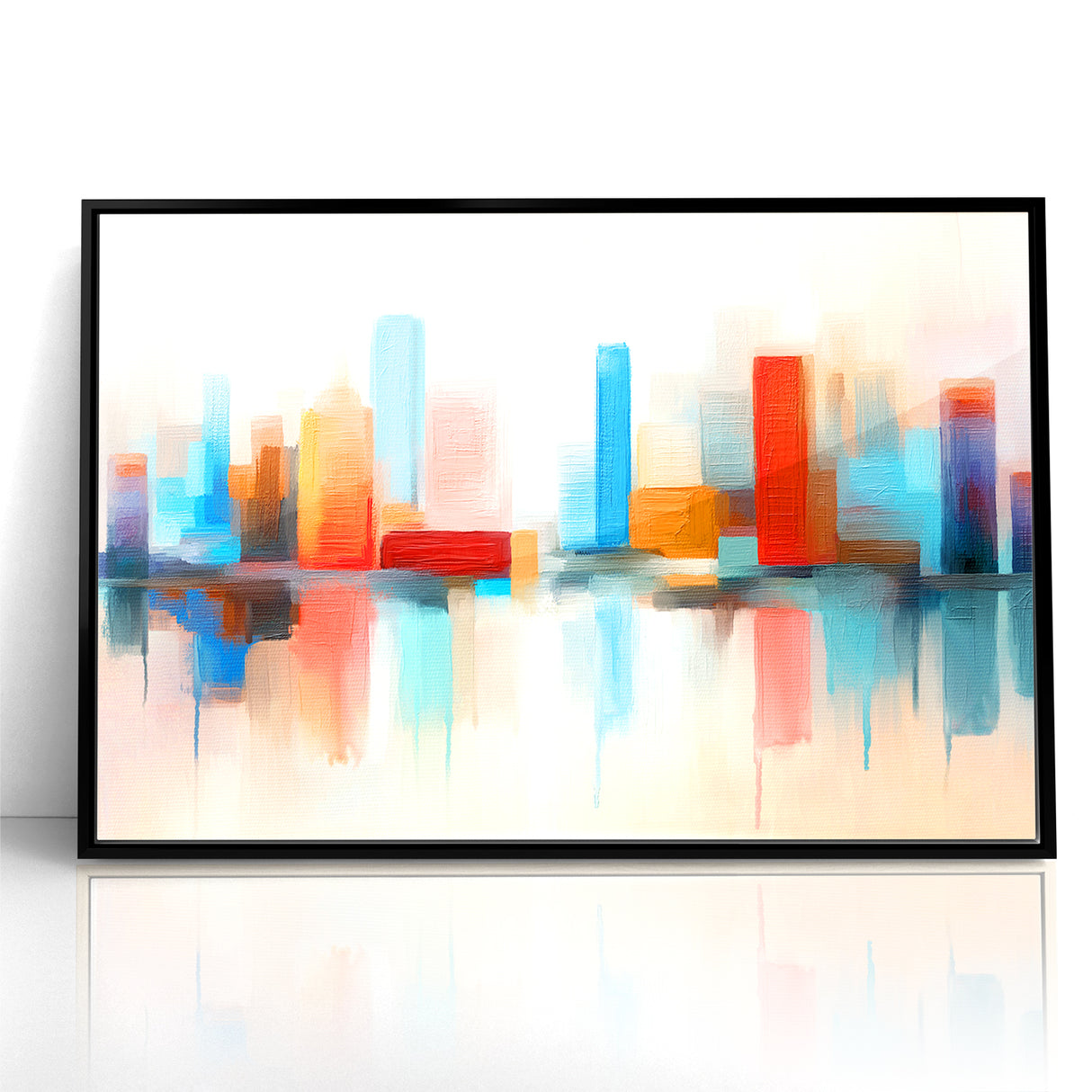 Colorful Abstract Cityscape Art - Modern Architectural Wall Print