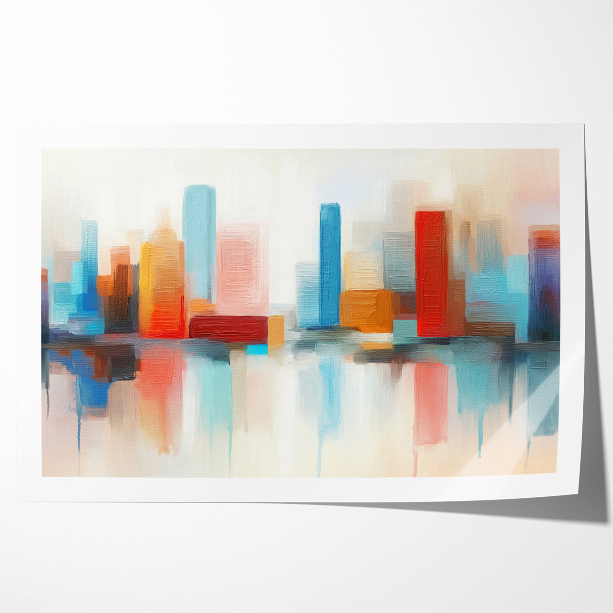 Colorful Abstract Cityscape Art - Modern Architectural Wall Print