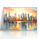 Sunset Cityscape Art - Modern Abstract Architectural Wall Print