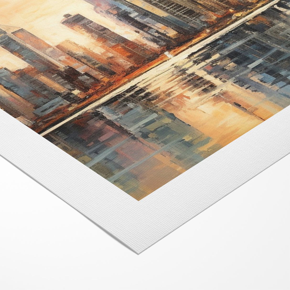 Sunset Cityscape Art - Modern Abstract Architectural Wall Print