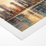 Sunset Cityscape Art - Modern Abstract Architectural Wall Print
