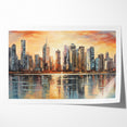 Sunset Cityscape Art - Modern Abstract Architectural Wall Print