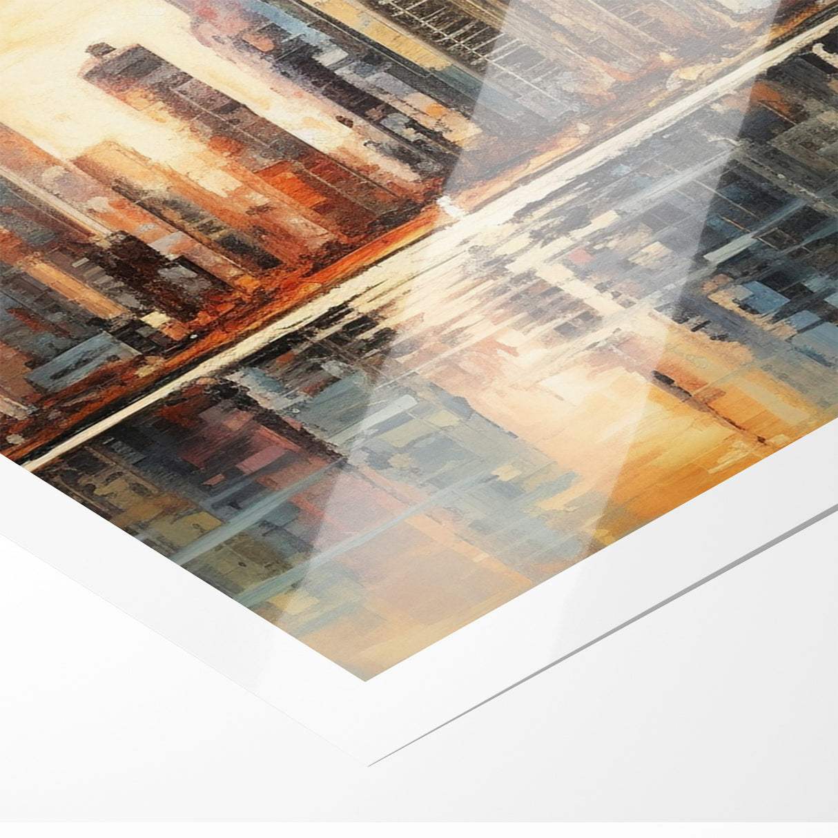 Sunset Cityscape Art - Modern Abstract Architectural Wall Print