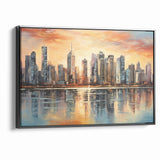 Sunset Cityscape Art - Modern Abstract Architectural Wall Print