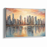 Sunset Cityscape Art - Modern Abstract Architectural Wall Print