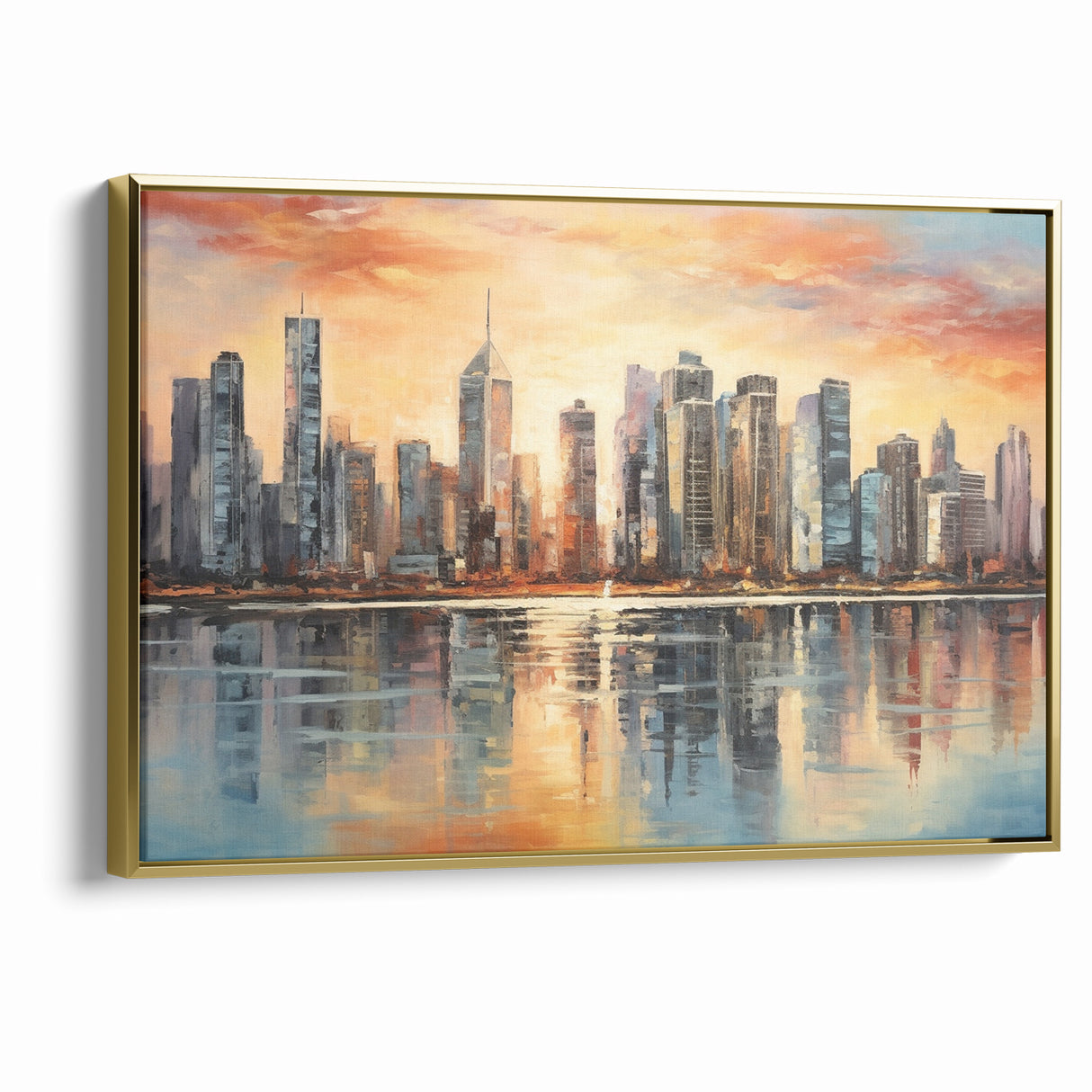 Sunset Cityscape Art - Modern Abstract Architectural Wall Print