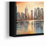 Sunset Cityscape Art - Modern Abstract Architectural Wall Print