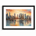 Sunset Cityscape Art - Modern Abstract Architectural Wall Print