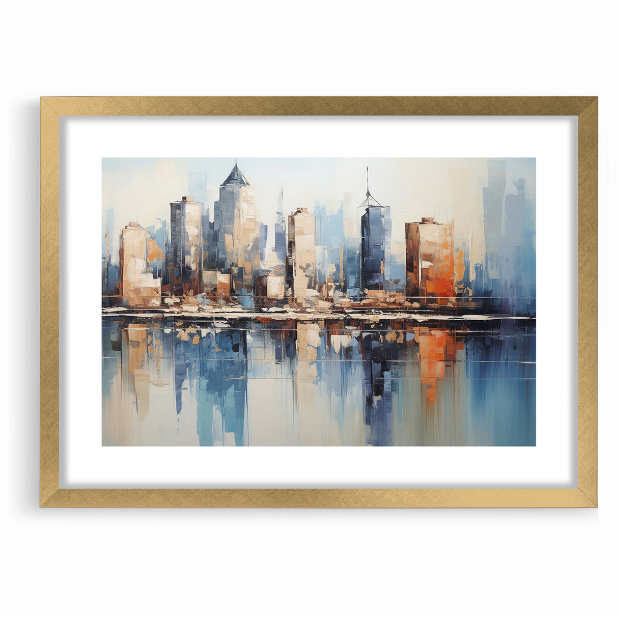 Modern Blue Cityscape Art - Abstract Architectural Wall Print