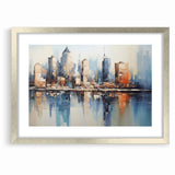 Modern Blue Cityscape Art - Abstract Architectural Wall Print