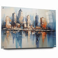 Modern Blue Cityscape Art - Abstract Architectural Wall Print