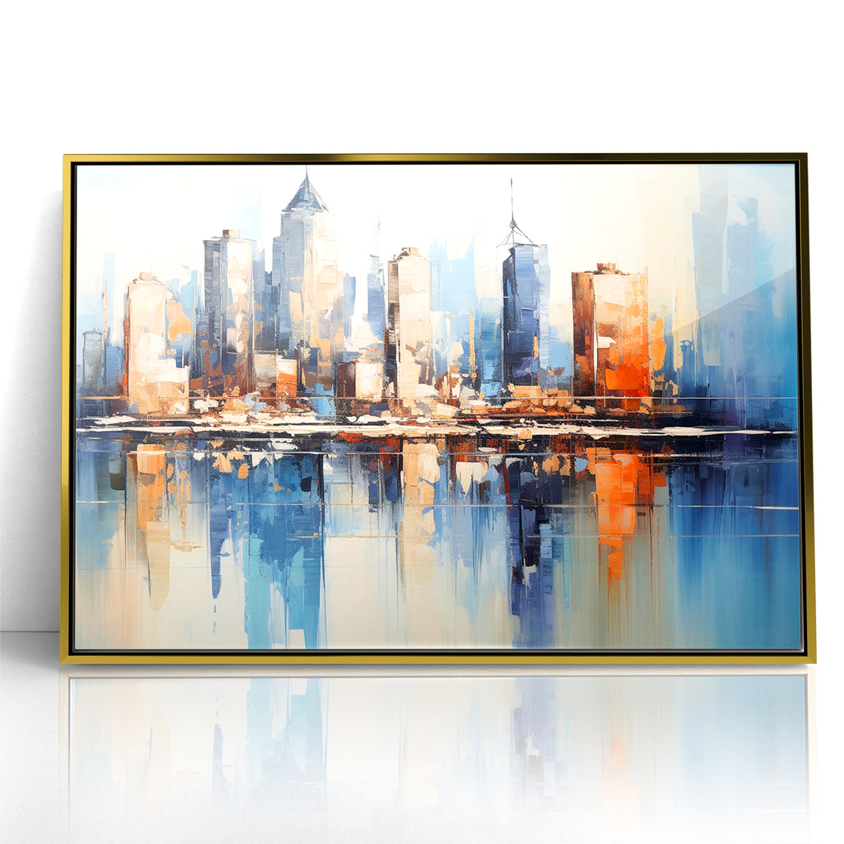 Modern Blue Cityscape Art - Abstract Architectural Wall Print