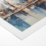 Modern Blue Cityscape Art - Abstract Architectural Wall Print